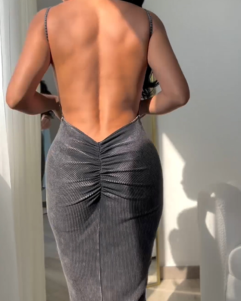 Beautiful Back And Hip-Hugging Dress