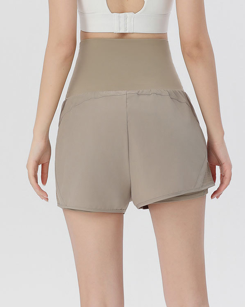 Tummy-Control Waist Yoga Shorts