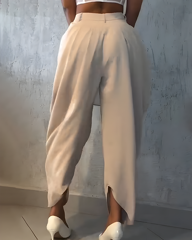 High Waist Loose Ruched Irregular Casual Pants（ Pre-Sale）
