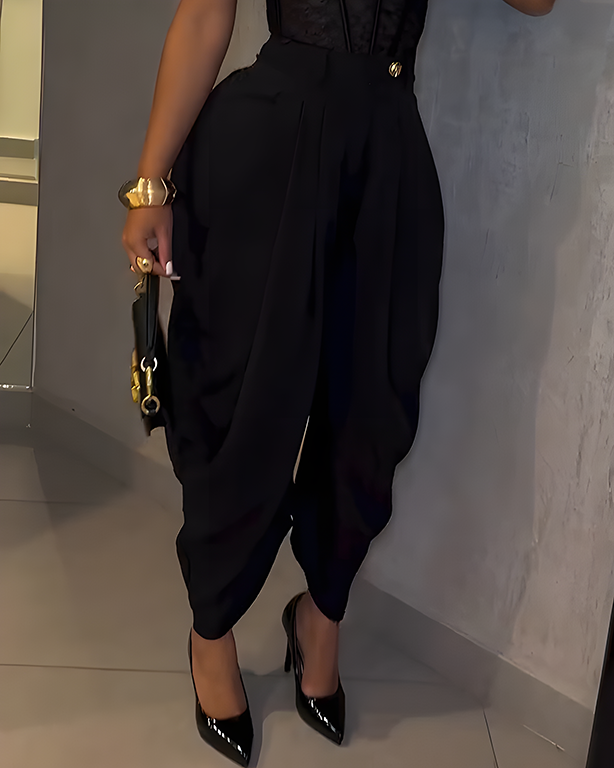 High Waist Loose Ruched Irregular Casual Pants（ Pre-Sale）