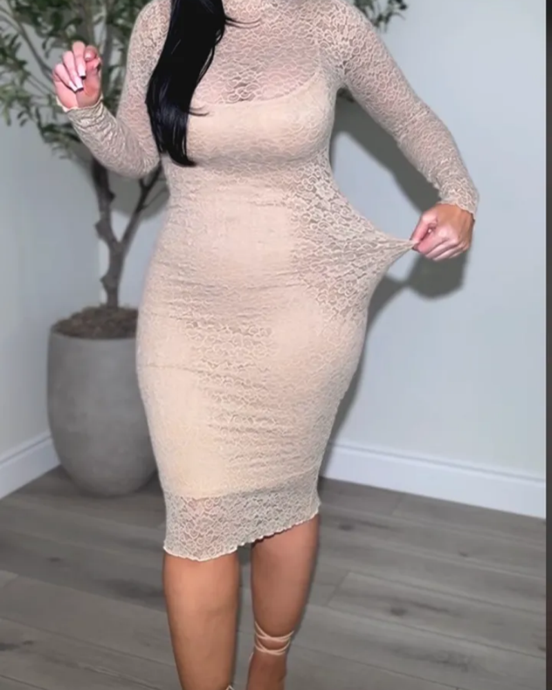 Slim Lace Skirt Suit