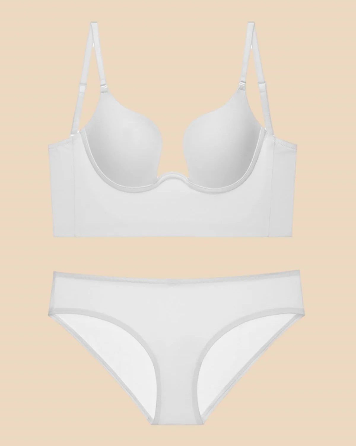 Push Up Low Back Plunge Bra Cleavage-Boosting Light Padding Bra Underwear