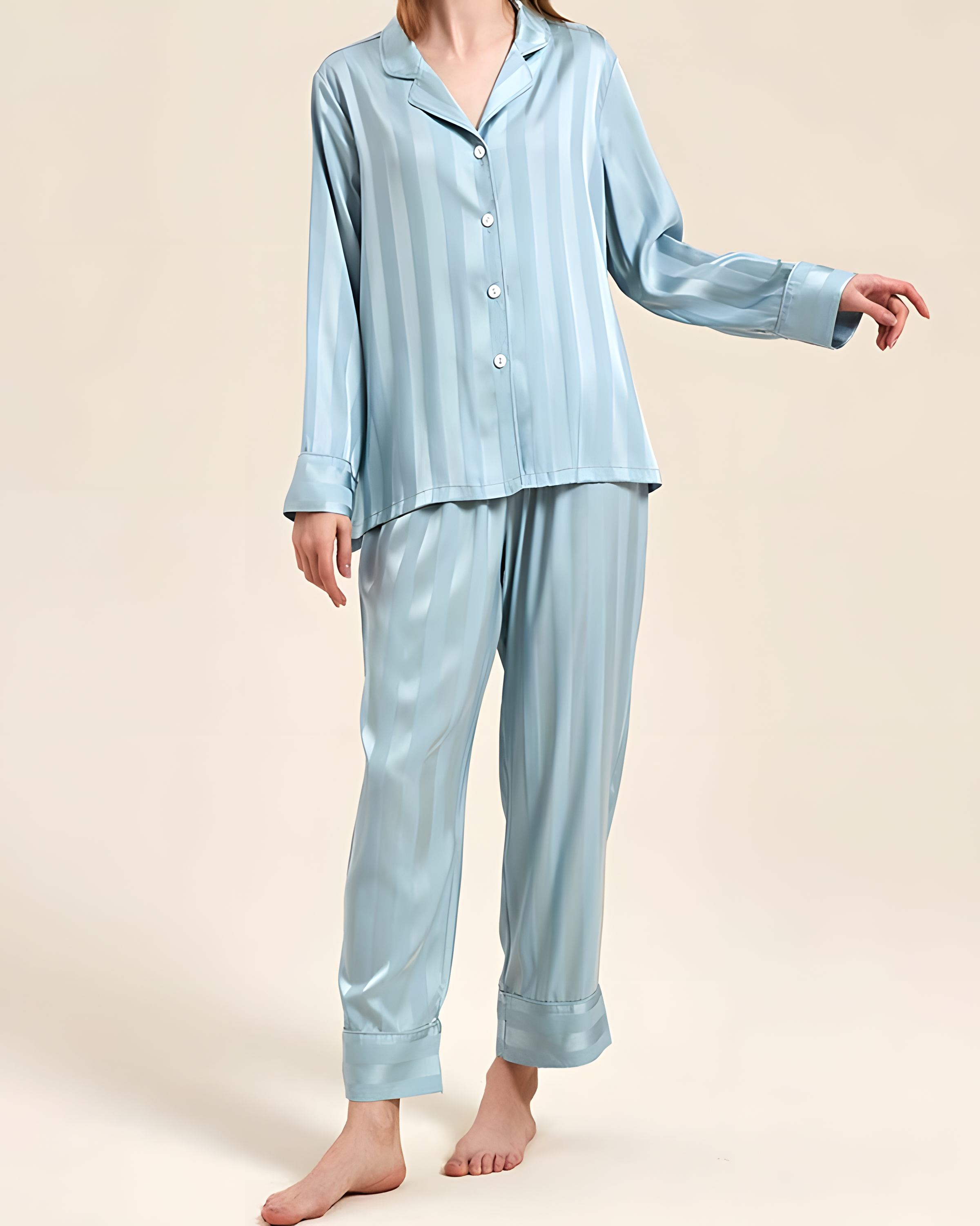 Fine Double Sided Jacquard Striped Silk Loungewear