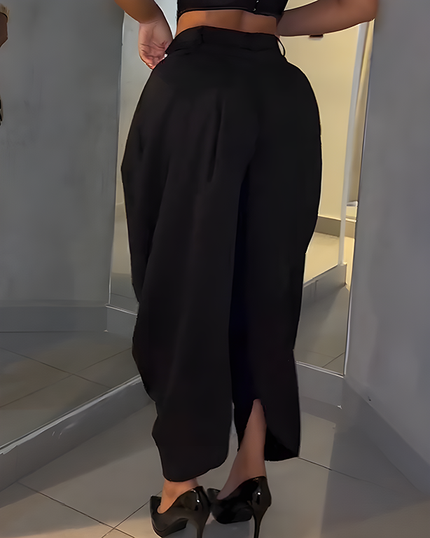 High Waist Loose Ruched Irregular Casual Pants（ Pre-Sale）