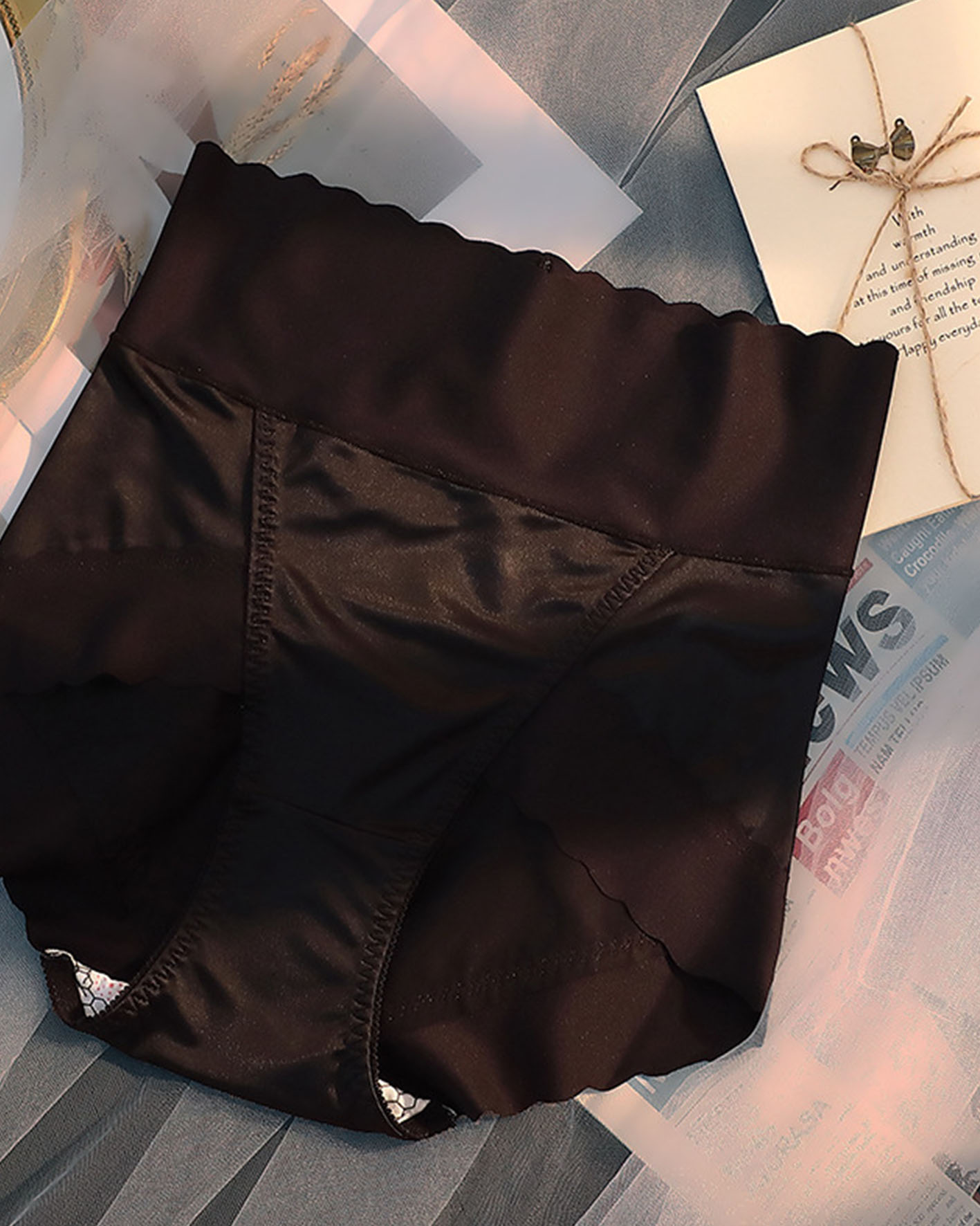 High-Waisted, Hip Lift Satin Fashion Panties