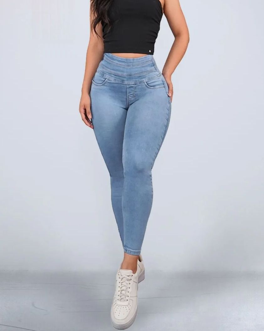 High Rise Skinny Peach Hip High Waist Jeans