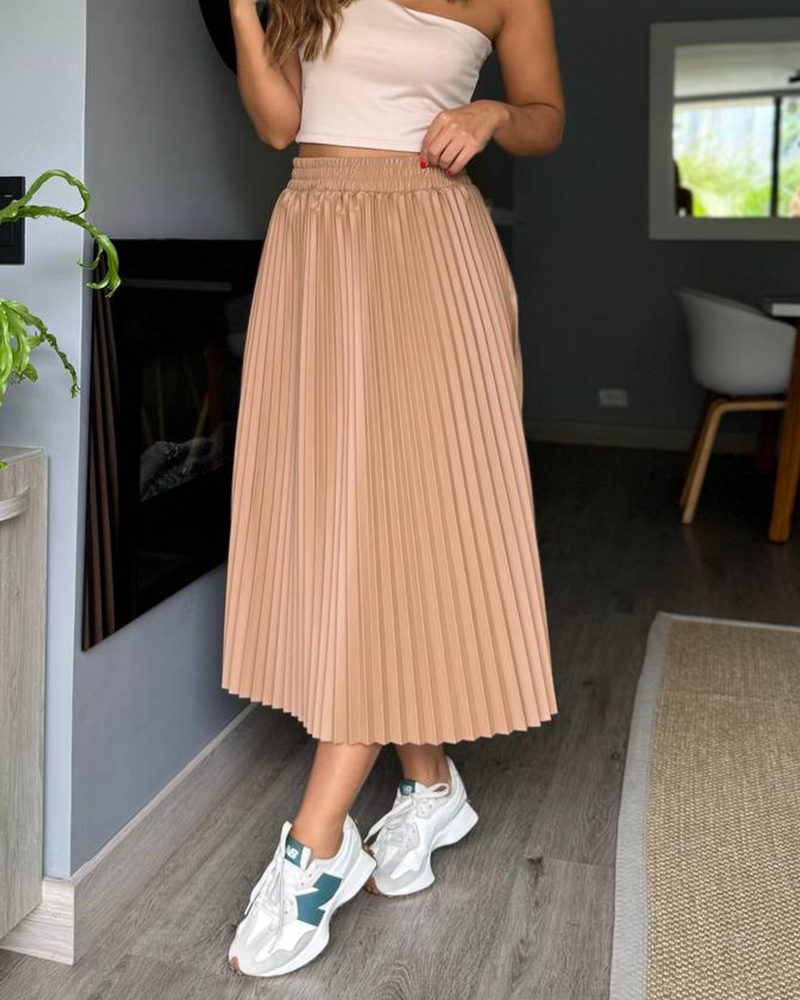 Autumn And Winter Slim Pleated Skirt