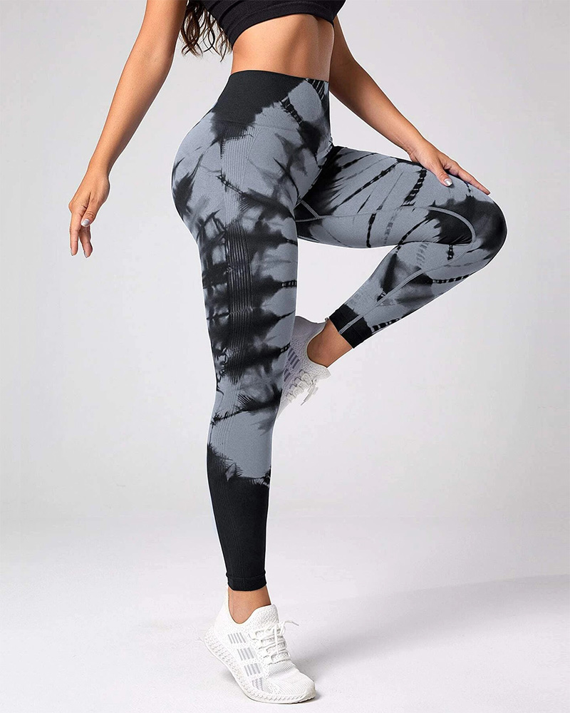 Seamless Tie Dye High Waisted Active Yoga Pants