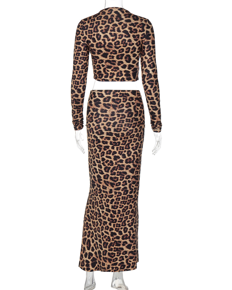 Leopard Lead You On Skirt Set