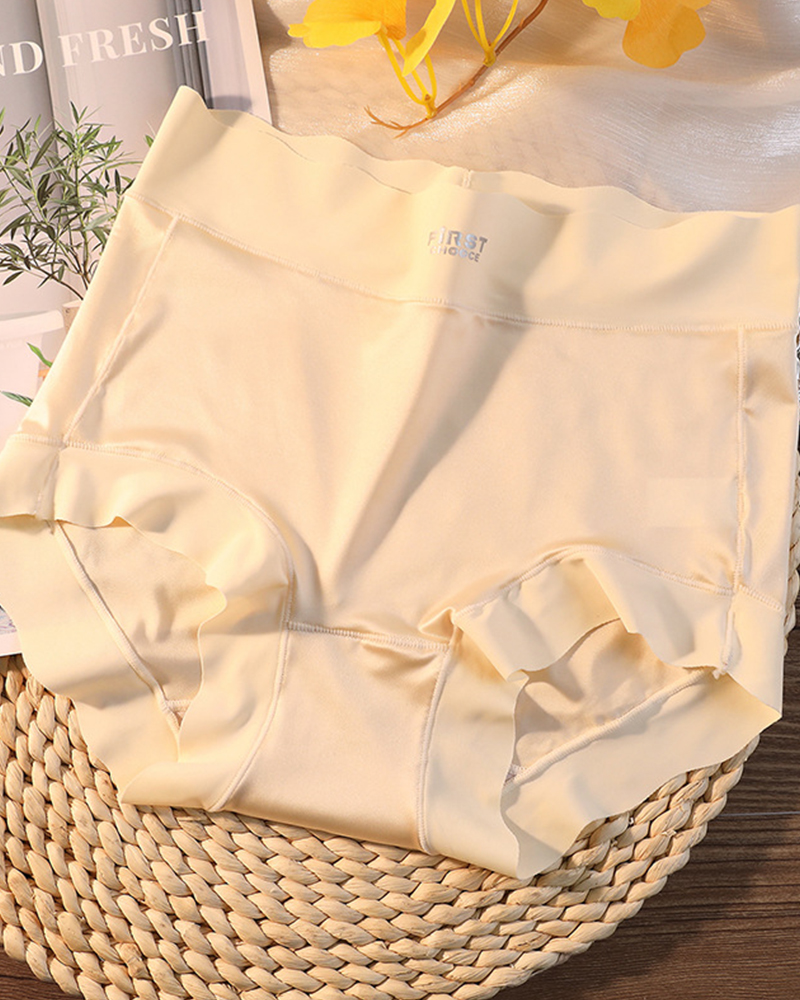 High Waist Tummy Control Silk Antibacterial Crotch Underwear