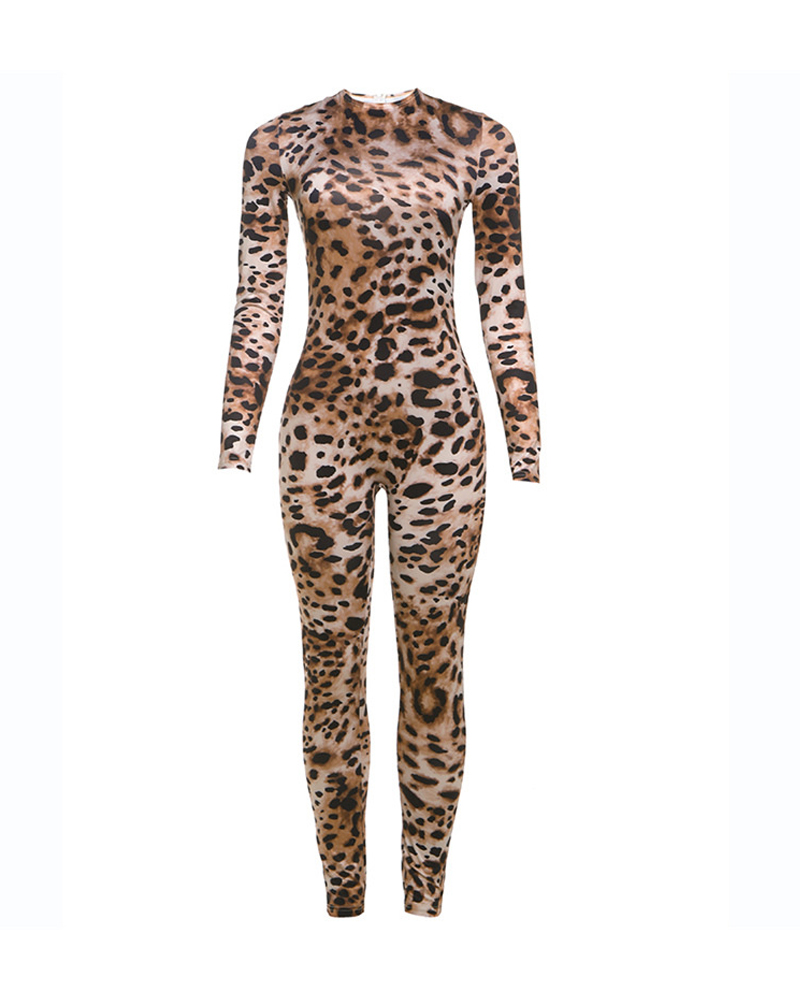 Leopard Print Sexy Jumpsuit