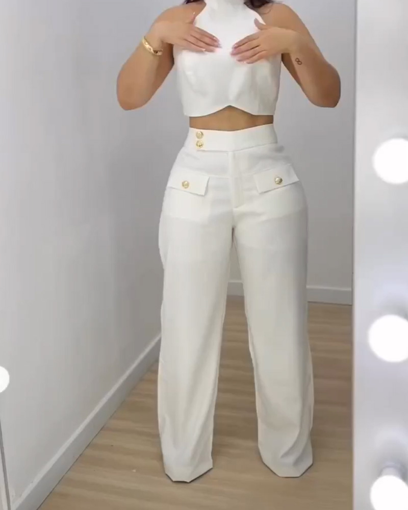 Loose Wide Leg Suit Pants