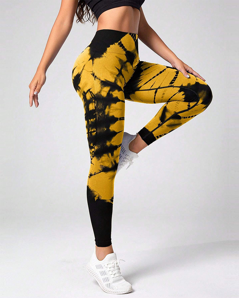 Seamless Tie Dye High Waisted Active Yoga Pants