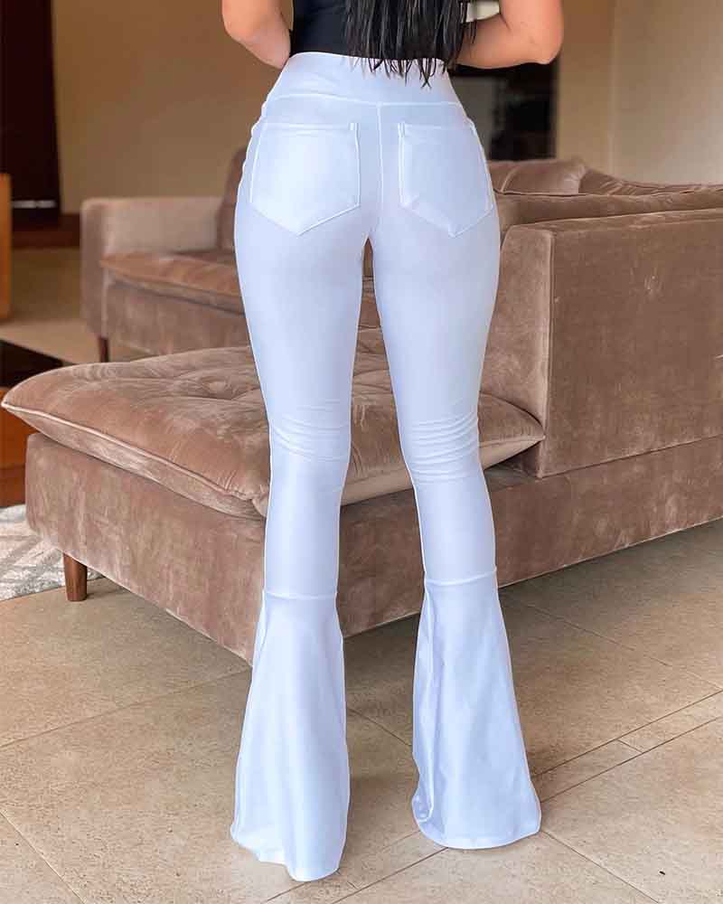 Zippered Flared Leggings