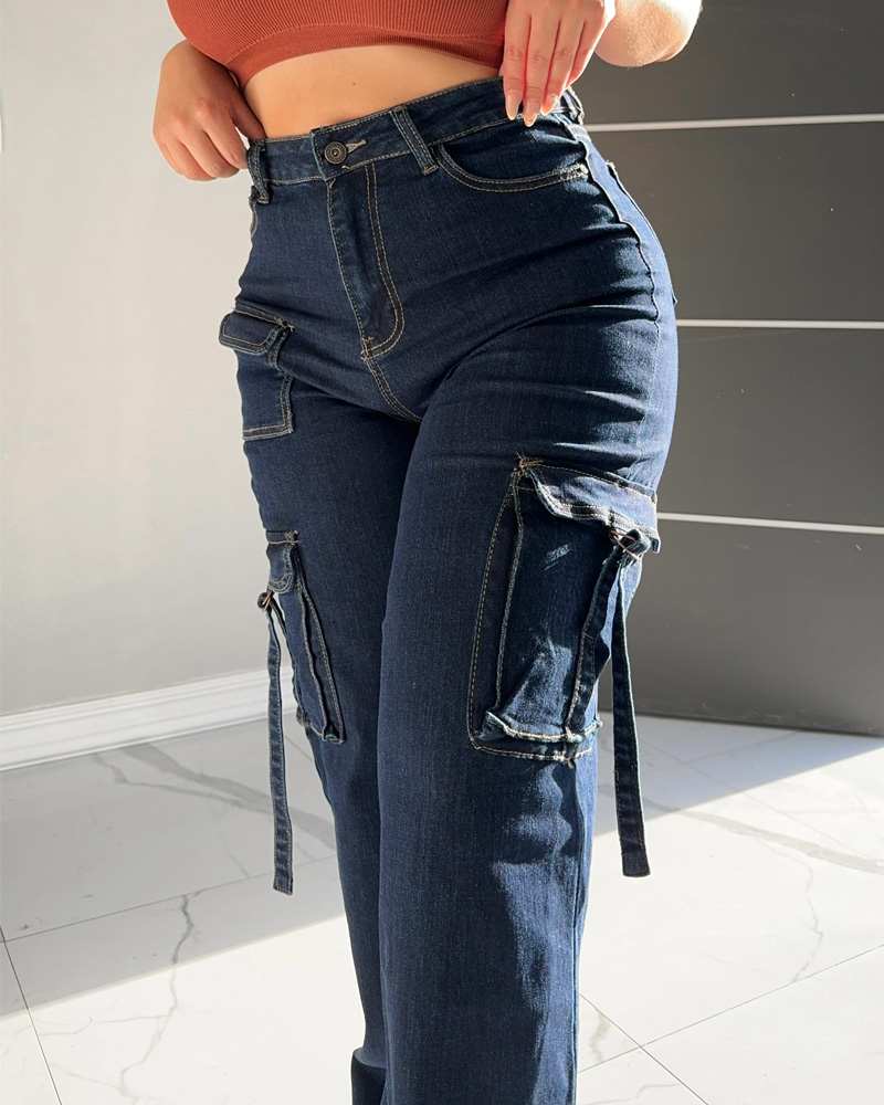 Multi-Pocket Cargo Jeans