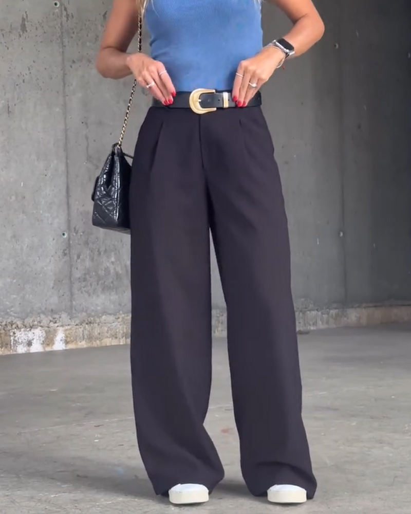 Fashionable And Versatile High Waist Casual Pants